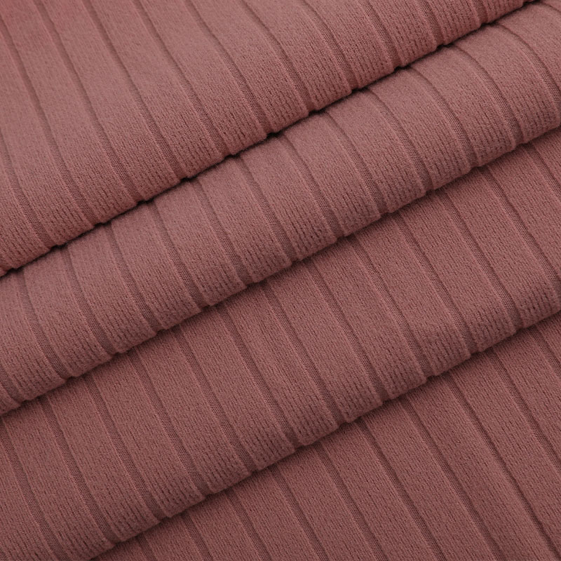100D/96F + 40D Spandex pruhovaný žebrový úplet